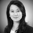 Black and white portrait of Jessie Zhang